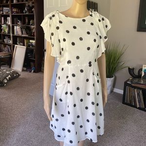 White and Black Polkadot Dress